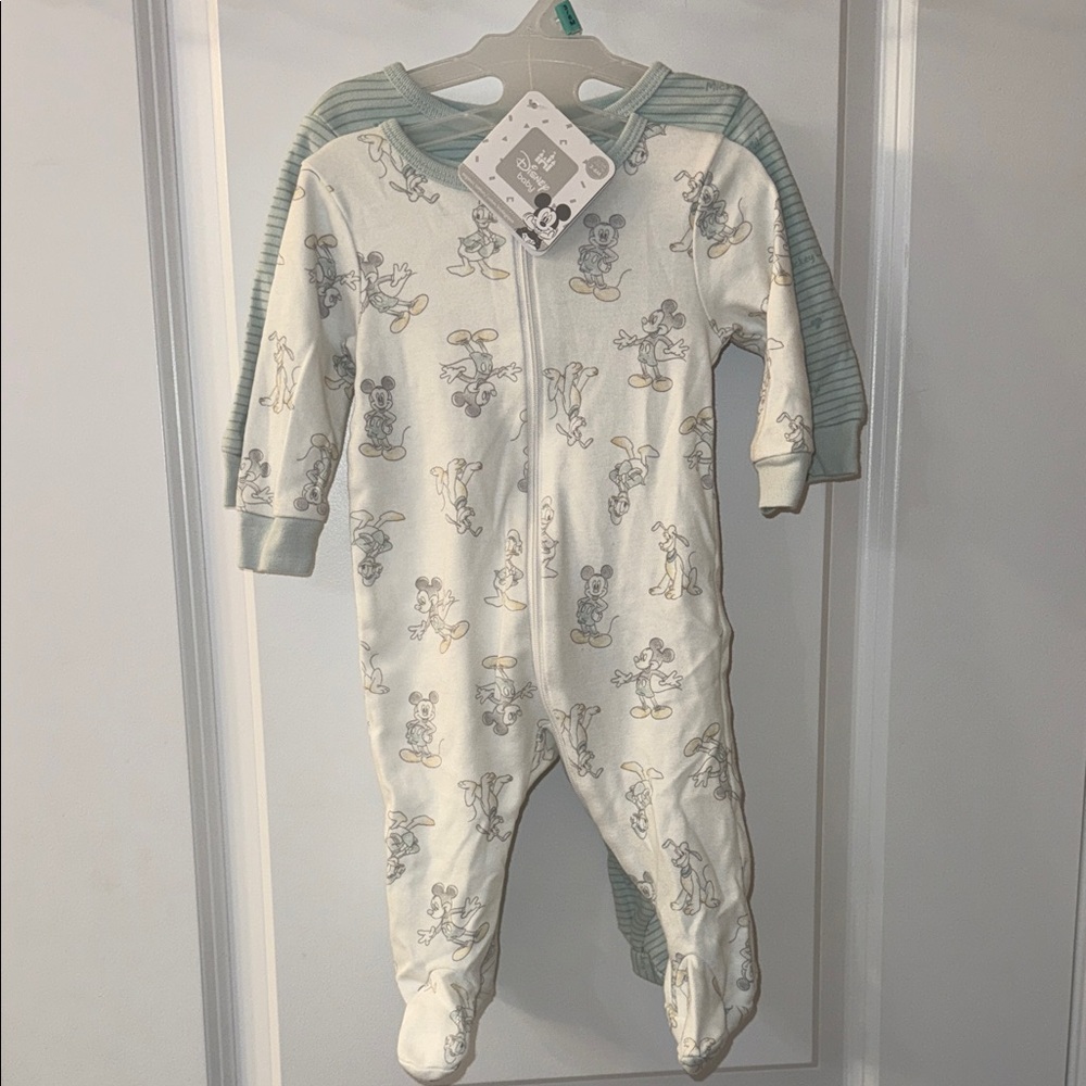 Disney Baby Cream and Green Footie